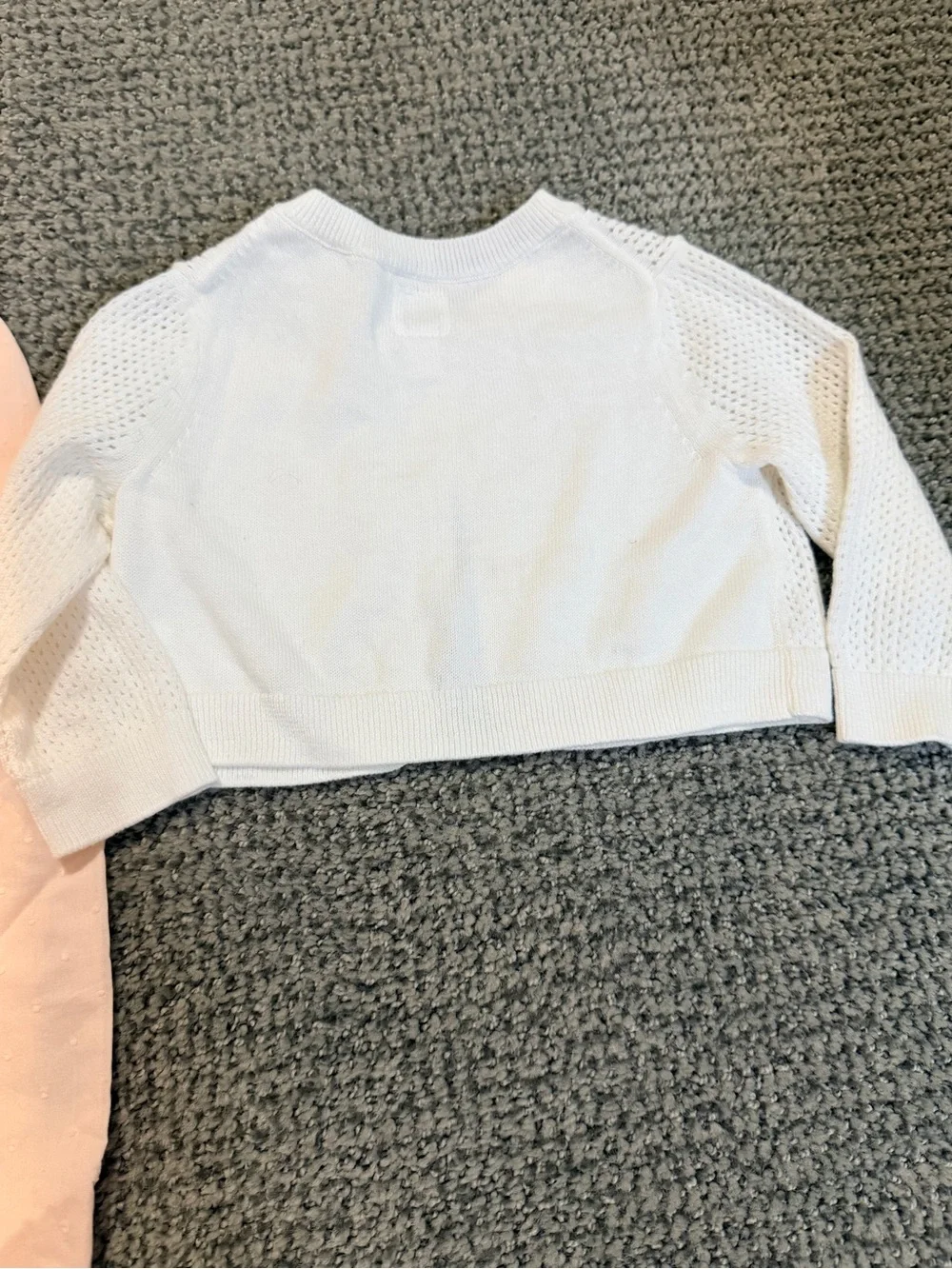GAP Pink and Cream Baby Romper with Knit Cardigan Set